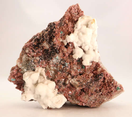 Calcite, Malachite on Cobaltoan Calcite, Mashamba West Mine, DRC