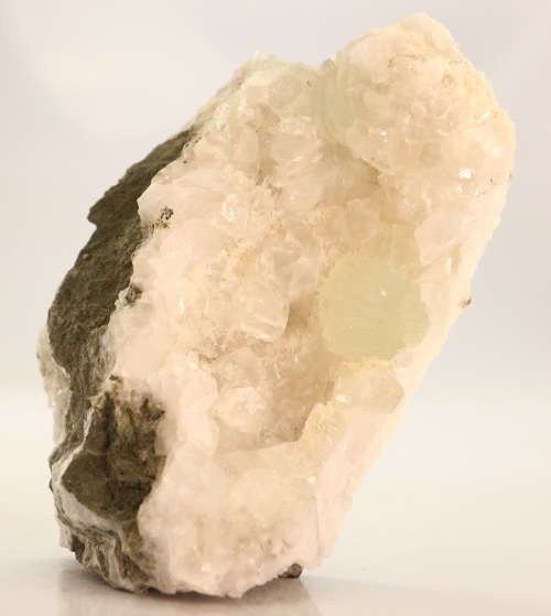 Prehnite on Quartz Matrix, Gobobosebberge Mnt, Namibia