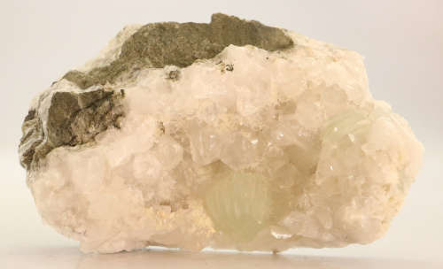 Prehnite on Quartz Matrix, Gobobosebberge Mnt, Namibia