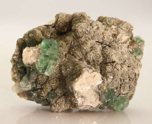 Fluorite and Muscovite on Matrix, Gobobosebberge Mnt, Namibia