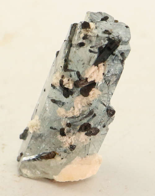 Schorl on Aquamarine, Erongo Mnt Region, Namibia