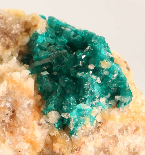 Dioptase, Calcite on Matrix, Kaokoveld Region, Namibia