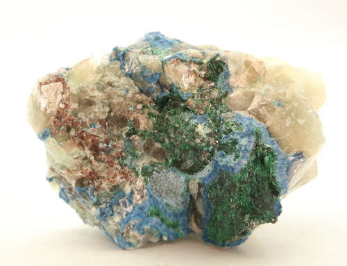 Shattuckite, Malachite on Quartz, Kaokoveld Region, Namibia