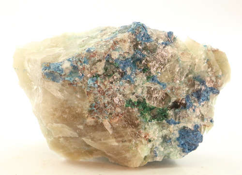 Shattuckite, Malachite on Quartz, Kaokoveld Region, Namibia