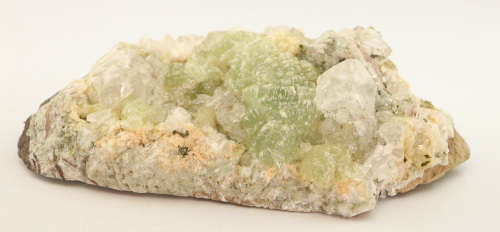 Calcite on Prehnite on Matrix, Gobobosebberge Mnt, Namibia