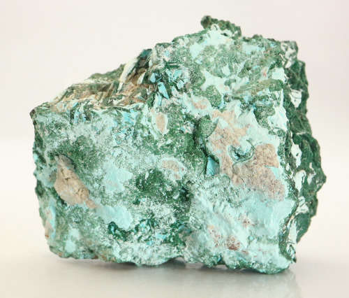 Chrysocolla on Malachite Cluster, Mashamba West Mine, DRC