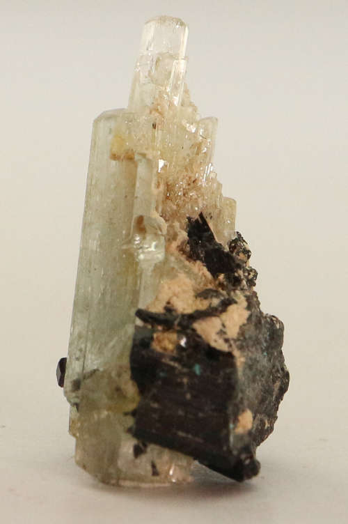 Tourmaline on Aquamarine, Erongo Mnt Region, Namibia