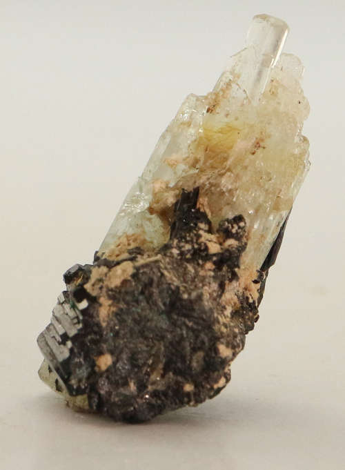 Tourmaline on Aquamarine, Erongo Mnt Region, Namibia