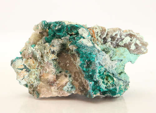 Dioptase, Shattuckite on Quartz, Kaokoveld Region, Namibia