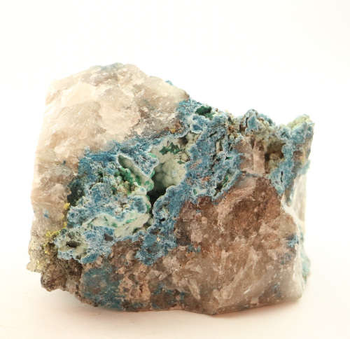 Shattuckite on Quartz Matrix, Kaokoveld Region, Namibia