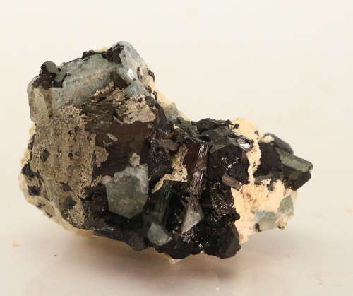 Aquamarine, black Tourmaline on Feldspar, Erongo Mnt Region, Namibia