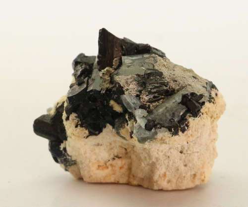 Aquamarine, black Tourmaline on Feldspar, Erongo Mnt Region, Namibia