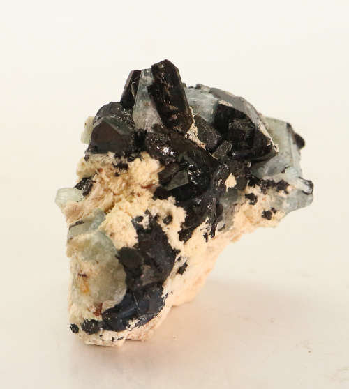 Aquamarine, black Tourmaline on Feldspar, Erongo Mnt Region, Namibia