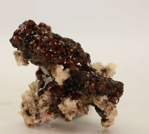 Baryte on Andradite Garnets on Host Matrix, N`Chwaning II, Northern Cape, South Africa