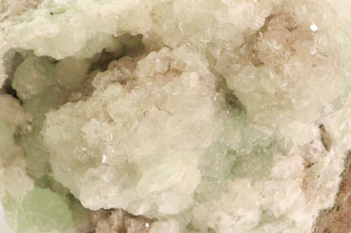 Calcite on Prehnite Cluster, Gobobosebberge Mnt, Namibia