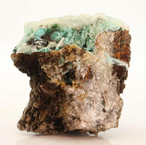 Quartz on Malachite on Matrix, Tenke Fungurume, DR Congo