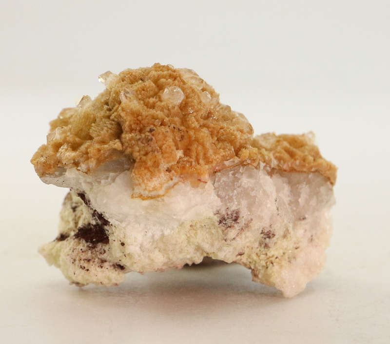 Quartz on Goethite included Calcite, N`Chwaning II, Northern Cape, South Africa