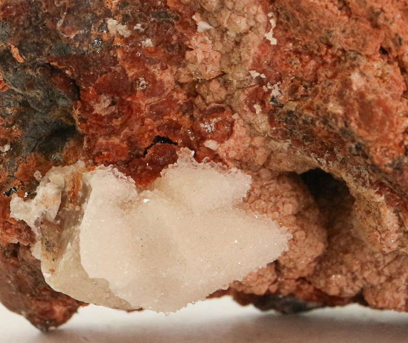 Calcite on Andradite Garnet on Matrix, N`Chwaning II, Northern Cape, South Africa