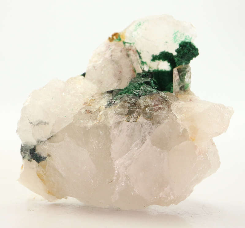 Malachite on Quartz, Kaokoveld Region, Namibia
