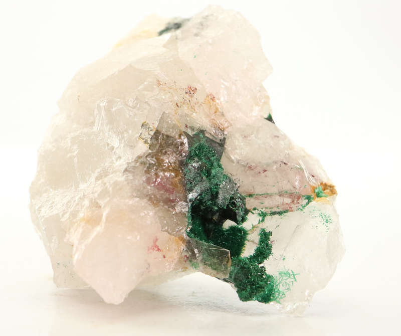 Malachite on Quartz, Kaokoveld Region, Namibia
