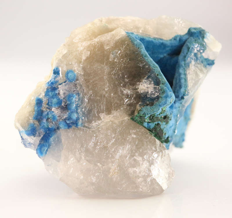 Shattuckite on Quartz, Kaokoveld Region, Namibia