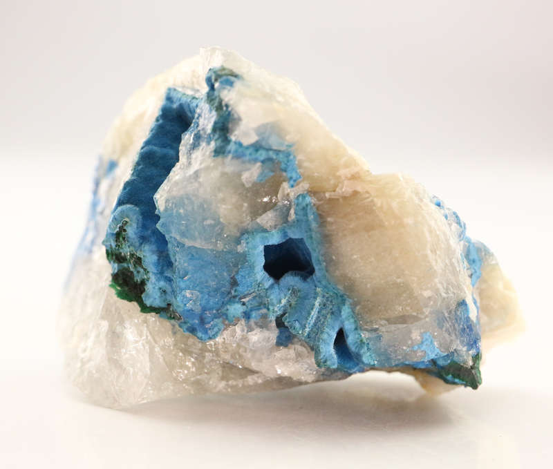 Shattuckite on Quartz, Kaokoveld Region, Namibia