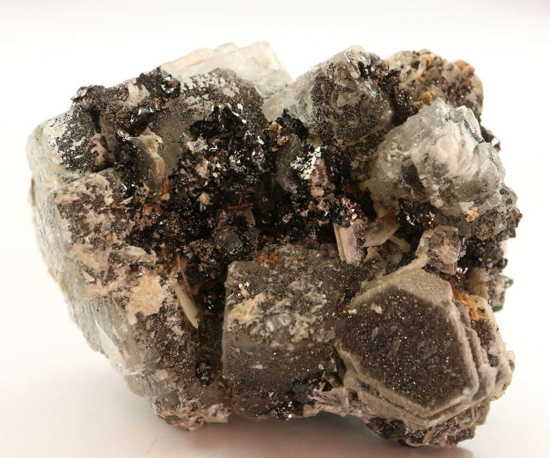 Hausmannite, Calcite and Baryte, N`Chwaning II, Northern Cape, South Africa