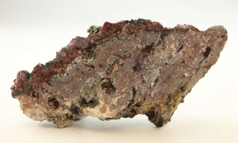 Malachite on Cobaltoan Calcite on Matrix, Mashamba West Mine, DRC