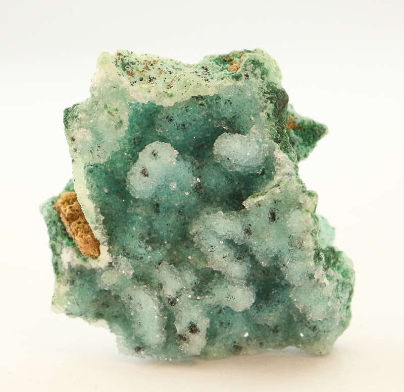 Quartz on Chrysocolla psm Azurite, Tenke Fungurume, DR Congo