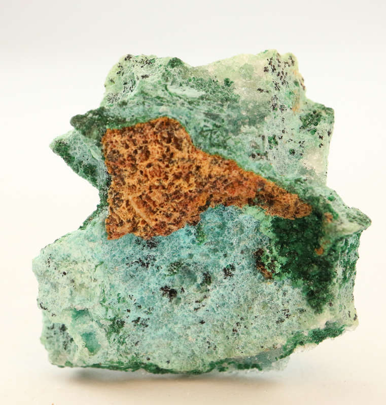 Quartz on Chrysocolla psm Azurite, Tenke Fungurume, DR Congo