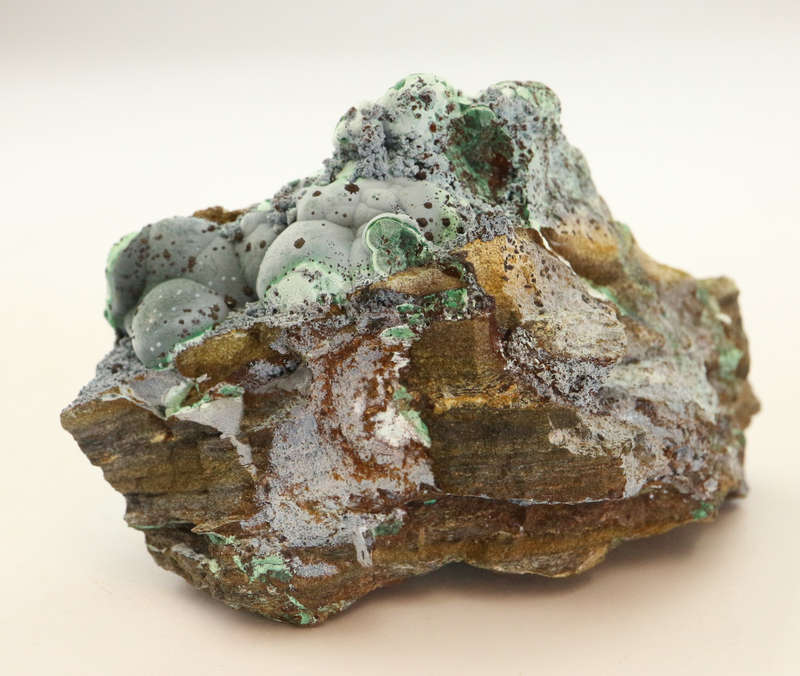 Plancheite on malachite on Matrix, Skorpion Mine, Karas Region, Namibia