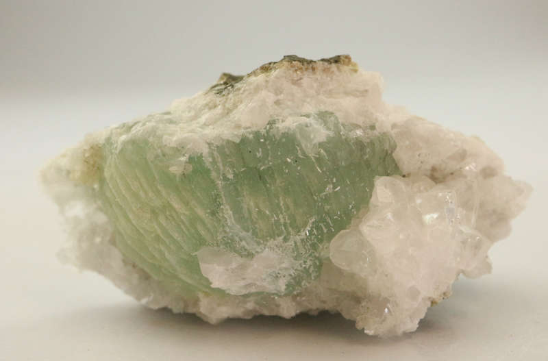 Calcite on Prehnite on Matrix, Gobobosebberge Mnt, Namibia