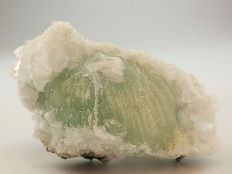 Calcite on Prehnite on Matrix, Gobobosebberge Mnt, Namibia