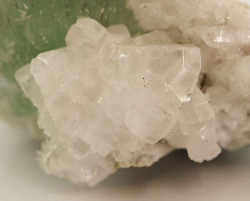 Calcite on Prehnite on Matrix, Gobobosebberge Mnt, Namibia