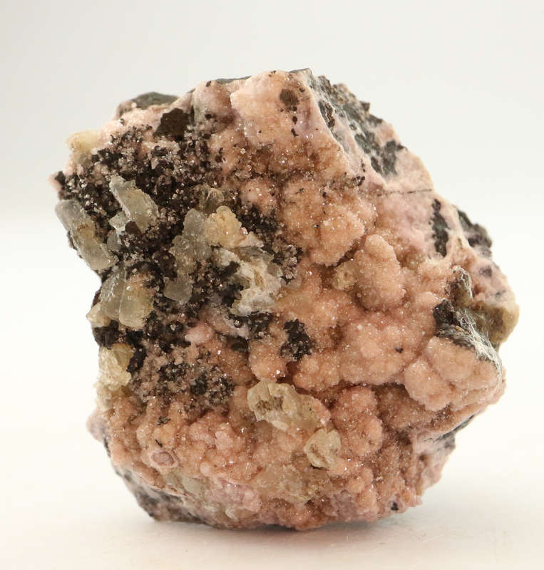 Baryte on Rhodochrosite, N`Chwaning II, Northern Cape, South Africa