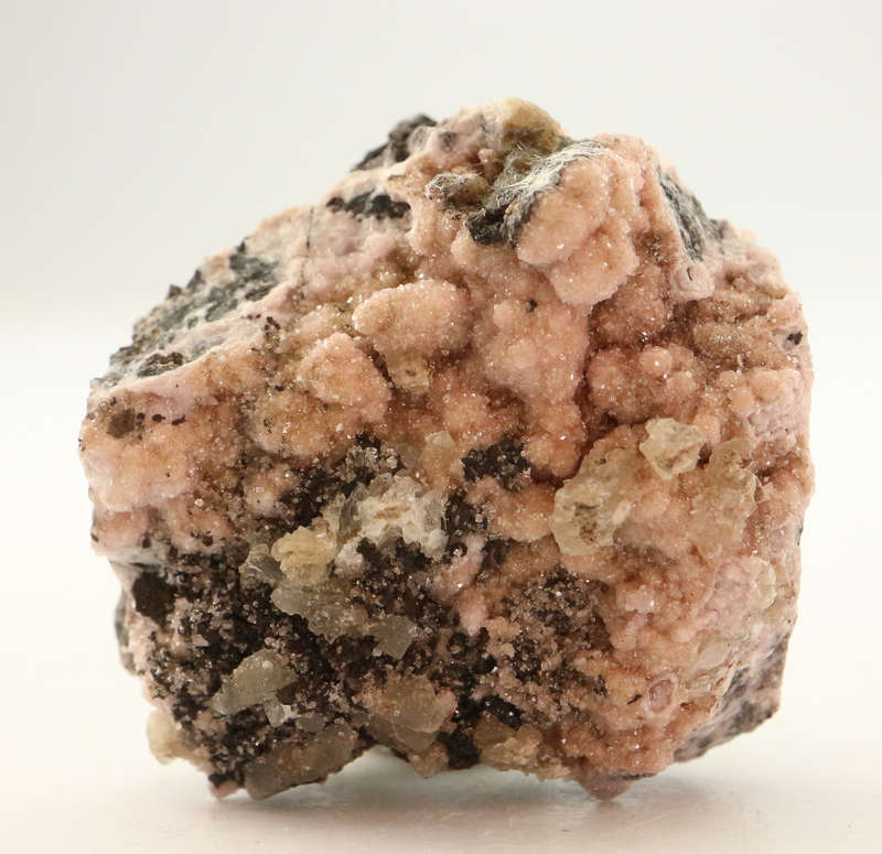 Baryte on Rhodochrosite, N`Chwaning II, Northern Cape, South Africa