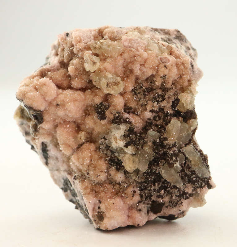 Baryte on Rhodochrosite, N`Chwaning II, Northern Cape, South Africa