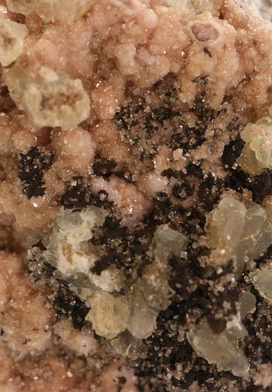 Baryte on Rhodochrosite, N`Chwaning II, Northern Cape, South Africa