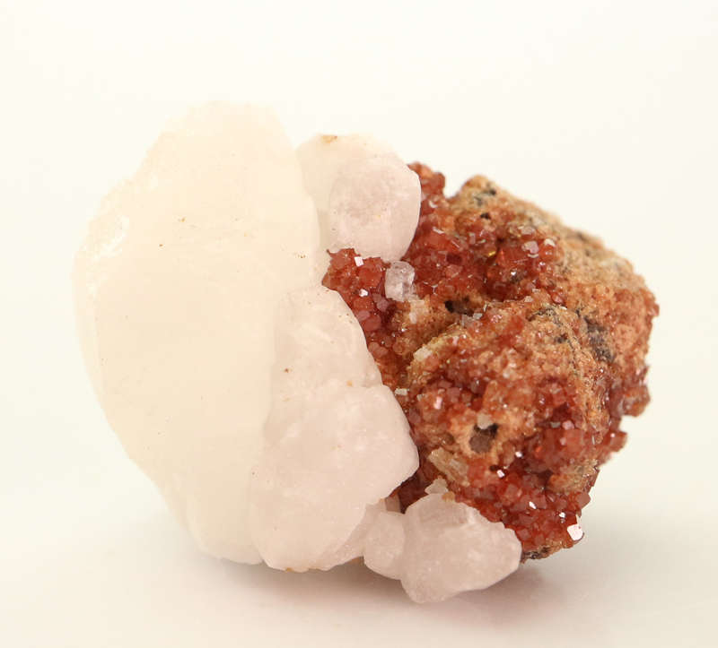 Calcite on Andradite Garnet, N`Chwaning II, Northern Cape, South Africa