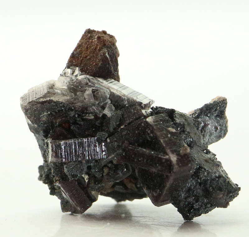 Hematite on Calcite on Matrix, N`Chwaning II, Northern Cape, South Africa