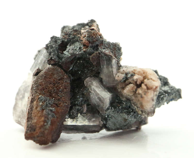 Hematite on Calcite on Matrix, N`Chwaning II, Northern Cape, South Africa