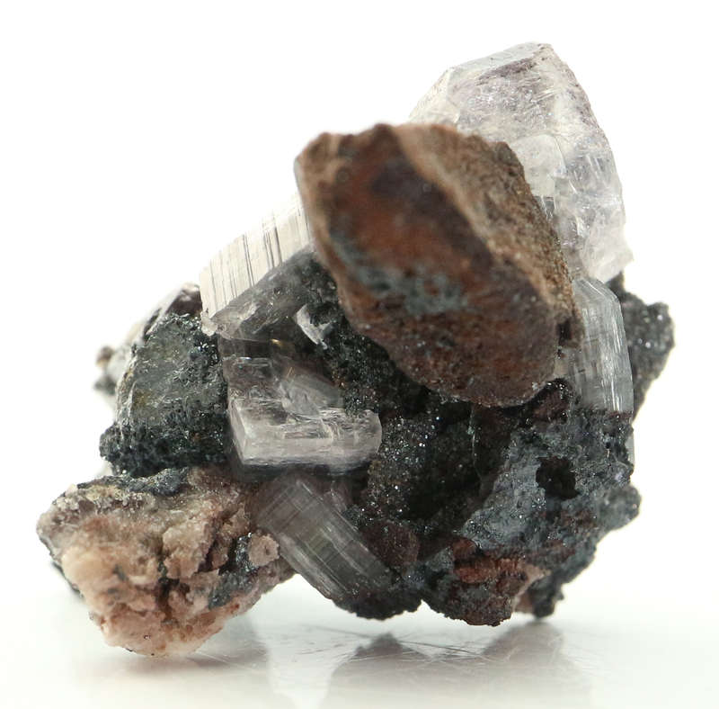 Hematite on Calcite on Matrix, N`Chwaning II, Northern Cape, South Africa