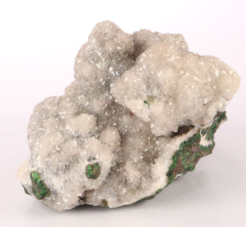 Dolomite on Duftite, Tsumeb Mine, Namibia