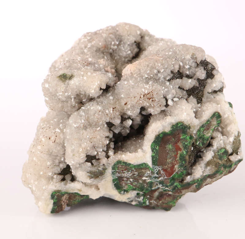 Dolomite on Duftite, Tsumeb Mine, Namibia
