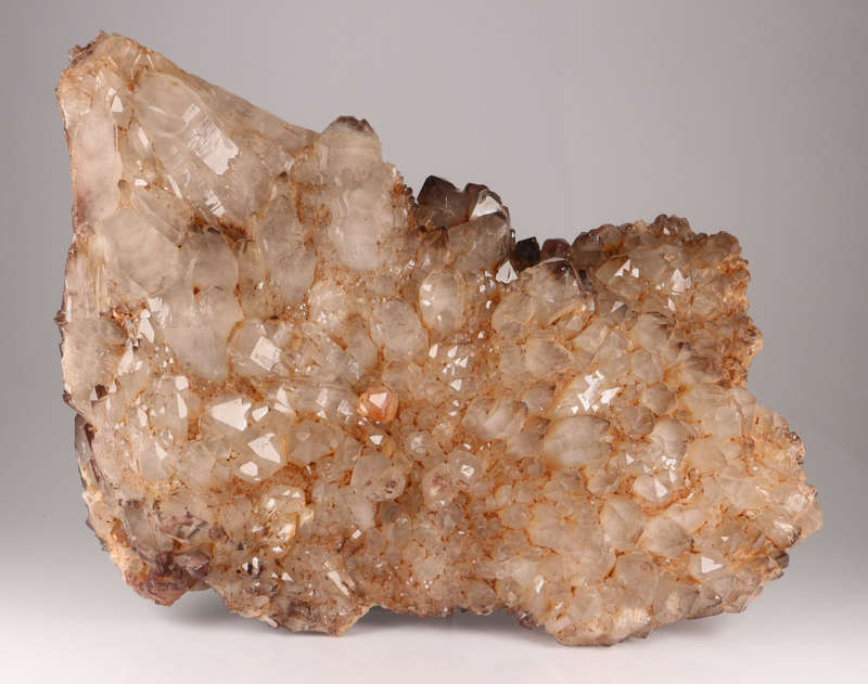 23cm Hematite Included Quartz Cluster Plate, Orange River Area, Northern Cape, South Africa