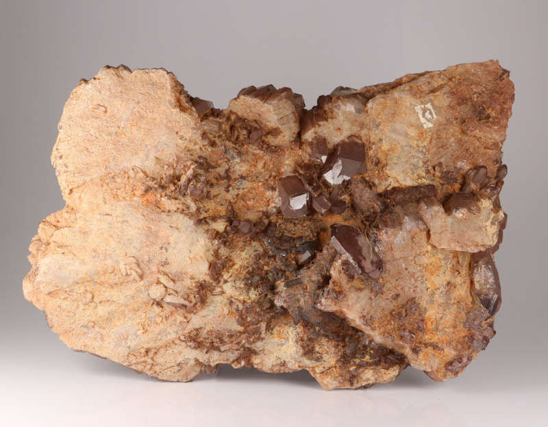 23cm Hematite Included Quartz Cluster Plate, Orange River Area, Northern Cape, South Africa