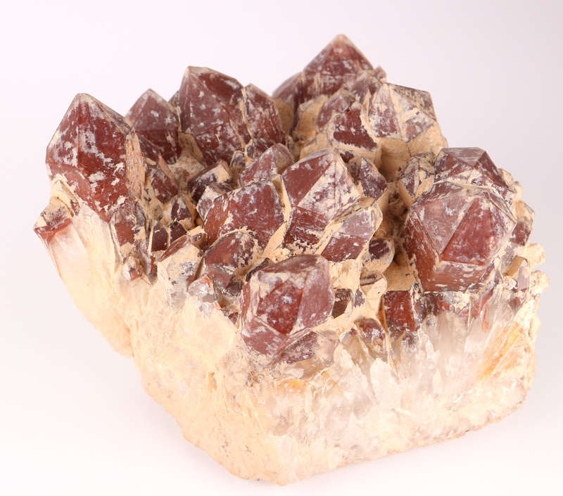 Red Hematite in Quartz Cluster, Orange River Area, Northern Cape, South Africa