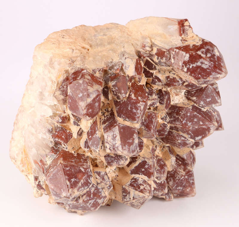 Red Hematite in Quartz Cluster, Orange River Area, Northern Cape, South Africa