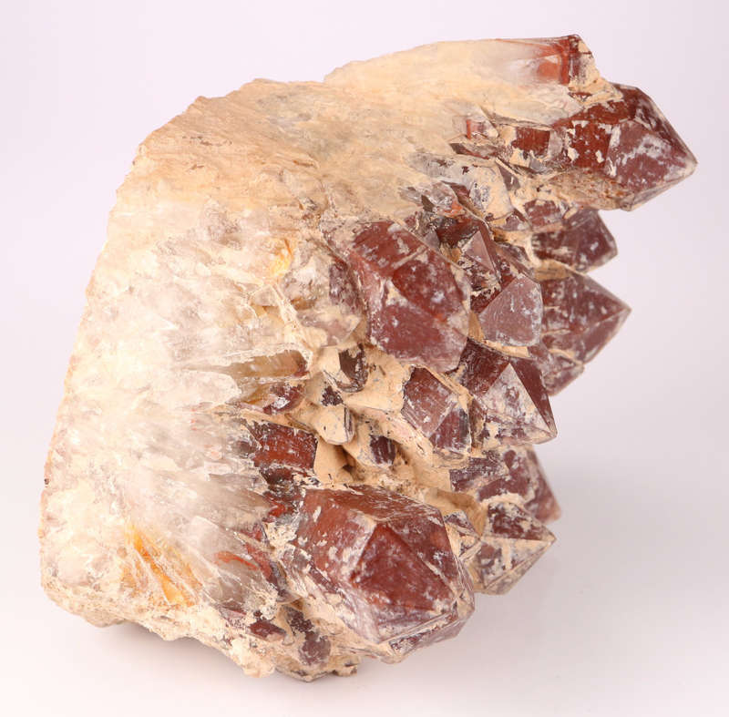 Red Hematite in Quartz Cluster, Orange River Area, Northern Cape, South Africa