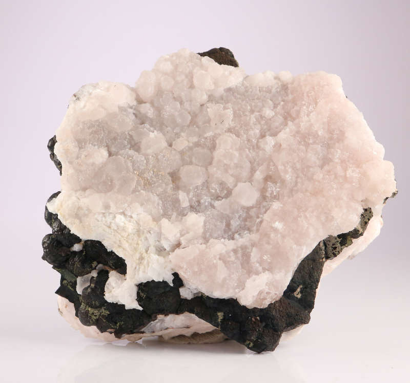 Calcite on Goethite , N`Chwaning II, Northern Cape, South Africa